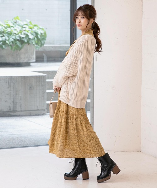 KOBE LETTUCE（コウベレタス）の「厚底ボリュームソールレースアップブーツ（ブーツ・レディース・ブラック/ブラウン/ブラック系その他・LL/S/M/L）」の16枚目の写真