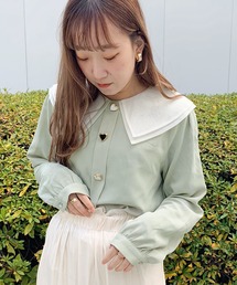 apres jour | オーガンジー襟ハートブラウス【ZOZOTOWN限定アイテム】(シャツ/ブラウス)