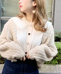 apres jour | オーガンジー襟ハートブラウス【ZOZOTOWN限定アイテム】(シャツ/ブラウス)