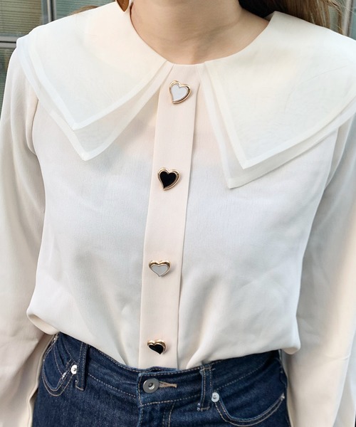 apres jour(アプレジュール)の「オーガンジー襟ハートブラウス【ZOZOTOWN限定アイテム】(シャツ/ブラウス・レディース・アイボリー/ライトグリーン/ピンクベージュ・フリー)」の17枚目の写真