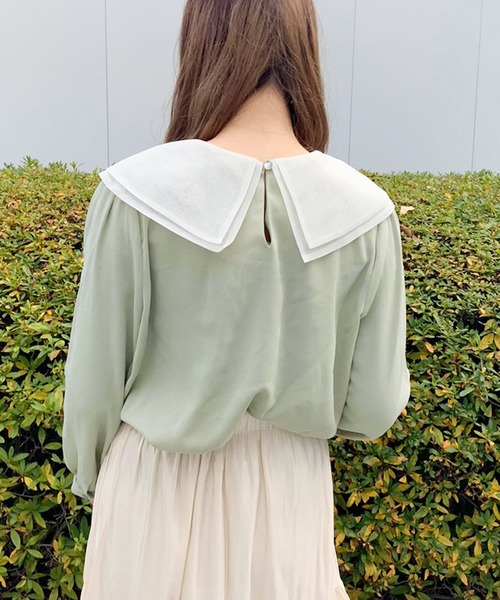 apres jour(アプレジュール)の「オーガンジー襟ハートブラウス【ZOZOTOWN限定アイテム】(シャツ/ブラウス・レディース・アイボリー/ライトグリーン/ピンクベージュ・フリー)」の11枚目の写真