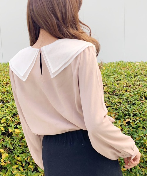 apres jour(アプレジュール)の「オーガンジー襟ハートブラウス【ZOZOTOWN限定アイテム】(シャツ/ブラウス・レディース・アイボリー/ライトグリーン/ピンクベージュ・フリー)」の7枚目の写真