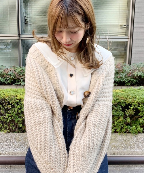 apres jour(アプレジュール)の「オーガンジー襟ハートブラウス【ZOZOTOWN限定アイテム】(シャツ/ブラウス・レディース・アイボリー/ライトグリーン/ピンクベージュ・フリー)」の13枚目の写真