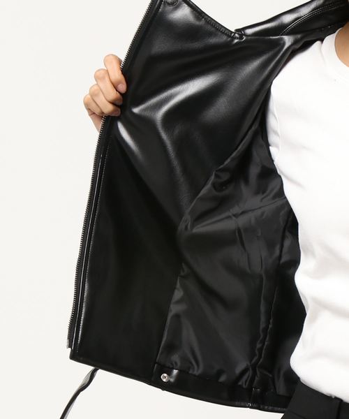 ENVYM（アンビー）の「ライダースＪＫ（ライダースジャケット・レディース・ブラック/グレー・FREE）」の3枚目の写真