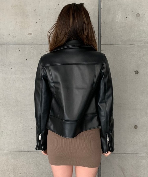 ENVYM（アンビー）の「ライダースＪＫ（ライダースジャケット・レディース・ブラック/グレー・FREE）」の8枚目の写真