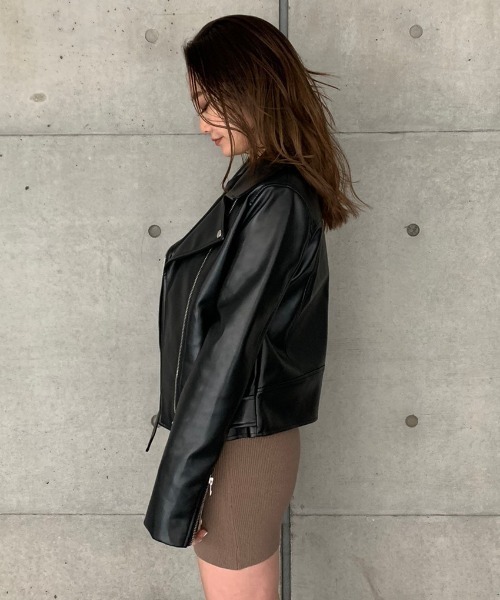 ENVYM（アンビー）の「ライダースＪＫ（ライダースジャケット・レディース・ブラック/グレー・FREE）」の9枚目の写真