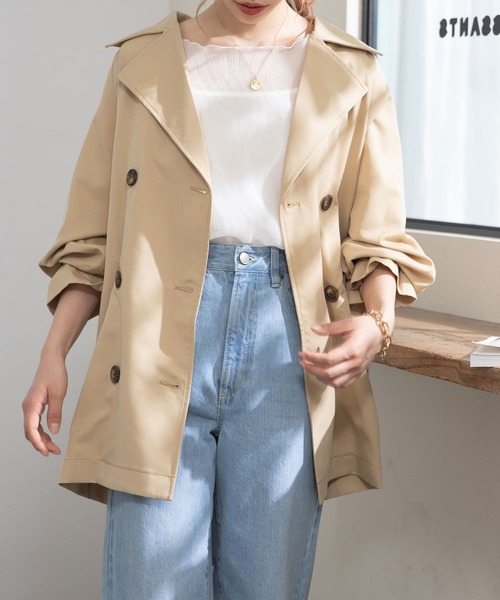 COMMEdesGARCONS ★☆美品☆★ バックプリーツ　トレンチコート セール】バックプリーツトレンチコート（トレンチコート）｜ap
