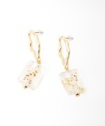 SLOBE IENA クリアフラワーピアス◆