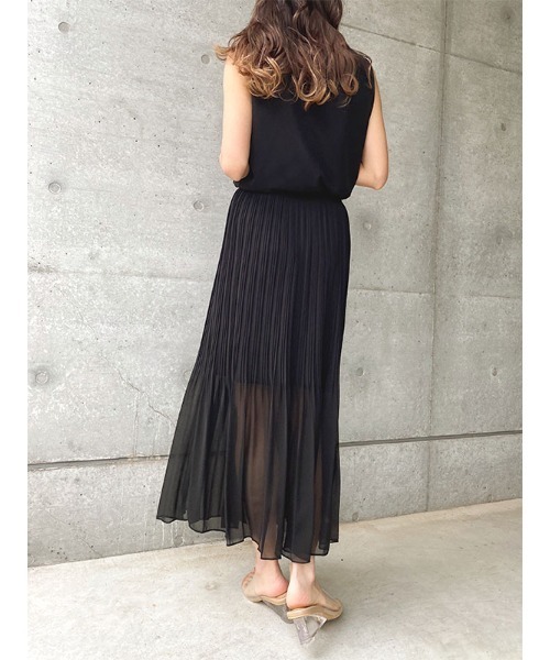 ACYM（アシーム）の「Sheer pleats ワンピース（ワンピース・レディース・ブラック/アイボリー/ミント・FREE）」の13枚目の写真