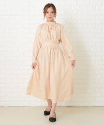 Lace Ladies | スタンドフリル襟 長袖 ワンピースドレス(ワンピース)