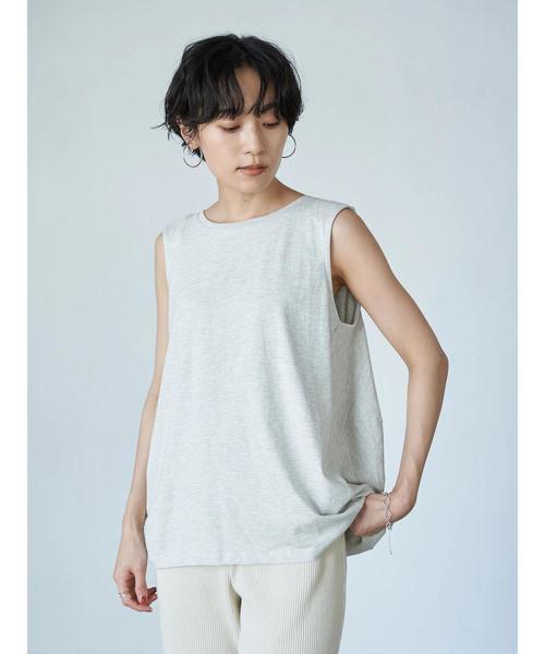 AMERICAN HOLIC(アメリカンホリック)の「バックドレープノースリーブカットプルオーバー2 *〇(Tシャツ/カットソー・レディース・ホワイト系その他・M/L)」の1枚目の写真
