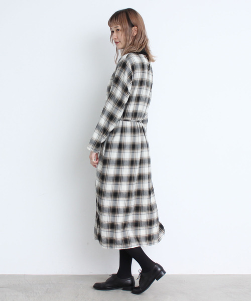 Am セール ワンピース ワンピース I I ワンピース 凸凹フランネルチェック I Fact アイアムアイインファクト のファッション In I