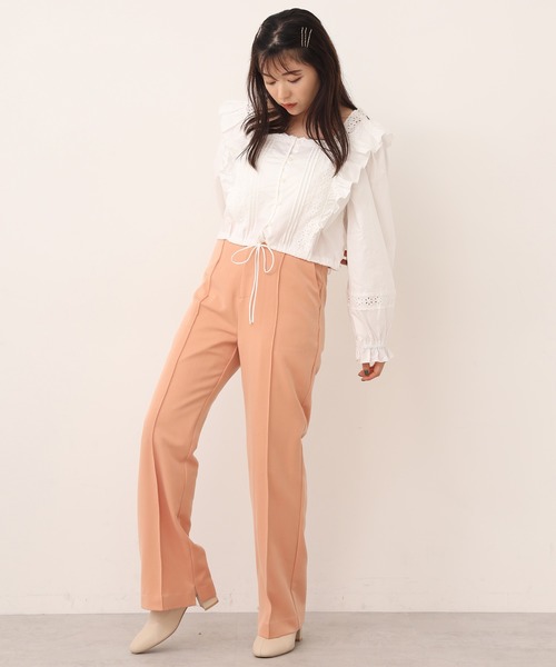 one after another NICE CLAUP(ワンアフターアナザーナイスクラップ)の「センタータックスラックス(スラックス・レディース・ブラウン/オレンジ/ミント/モカ/ピンクベージュ・SMALL/MEDIUM)」の12枚目の写真