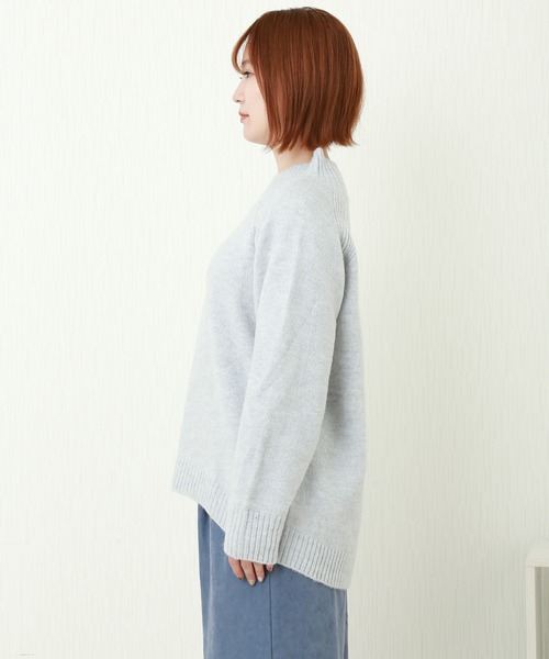 n'ee-ne(ネーネ)の「7G ブークレ スタンドネックニット(ニット/セーター・レディース・ベージュ/ブラウン/グレー・L/M)」の15枚目の写真