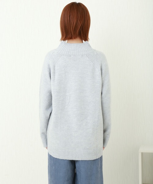 n'ee-ne(ネーネ)の「7G ブークレ スタンドネックニット(ニット/セーター・レディース・ベージュ/ブラウン/グレー・L/M)」の9枚目の写真