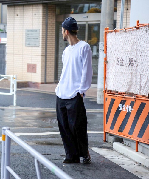 Blue Standard (ブルースタンダード)の「【BLUE STANDARD】アンクルワイドトラウザーパンツ ワイドパンツ(その他パンツ・メンズ・カーキ/ブラック/ベージュ・MEDIUM/LARGE/X-LARGE)」の4枚目の写真