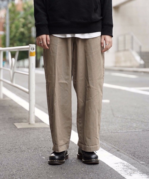 Blue Standard (ブルースタンダード)の「【BLUE STANDARD】アンクルワイドトラウザーパンツ ワイドパンツ(その他パンツ・メンズ・カーキ/ブラック/ベージュ・MEDIUM/LARGE/X-LARGE)」の13枚目の写真