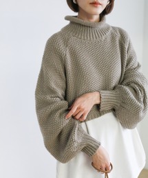 select MOCA | 2020 A/W バックリボンボリュームニット/バックオープンデザインハイネックショート丈ニット/ローゲージニット(ニット/セーター)