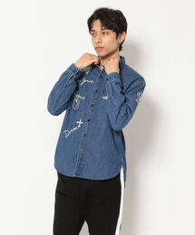 AVIREX | ハンドクラフト デニムシャツ/HAND CRAFT DENIM SHIRT/TYPE BLUE/タイプブルー(シャツ/ブラウス)