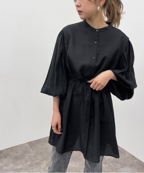 apres jour mignon（アプレジュールミニョン）の「バンドカラーチュニックブラウス【ZOZOTOWN限定アイテム】（シャツ/ブラウス・レディース・オフホワイト/ブラック/グレイッシュベージュ・X-LARGE/フリー）」の10枚目の写真