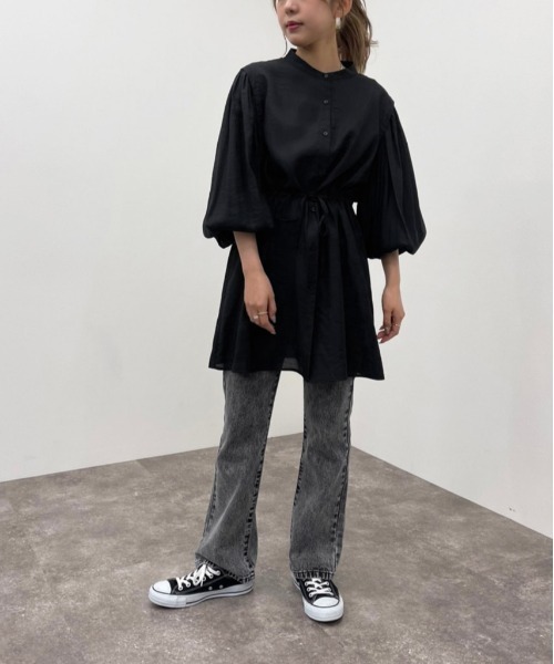 apres jour mignon（アプレジュールミニョン）の「バンドカラーチュニックブラウス【ZOZOTOWN限定アイテム】（シャツ/ブラウス・レディース・オフホワイト/ブラック/グレイッシュベージュ・X-LARGE/フリー）」の14枚目の写真