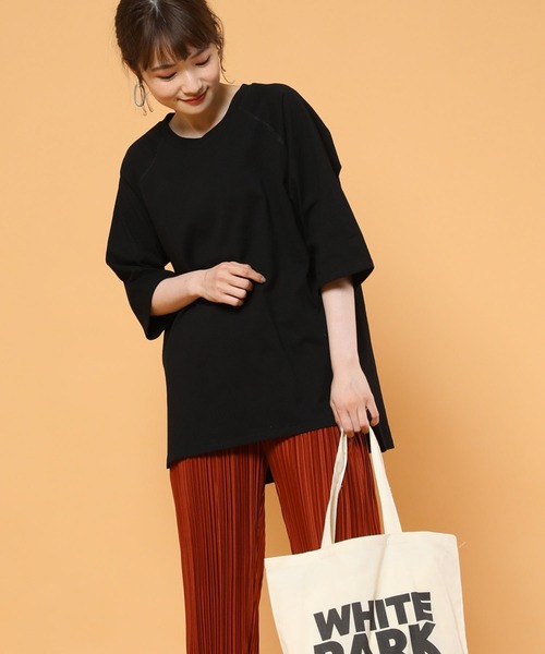 FREAK'S STORE（フリークスストア）の「5分袖プルオーバー（Tシャツ/カットソー・レディース・ベージュ/ホワイト/ブラック・マルチサイズ）」の2枚目の写真