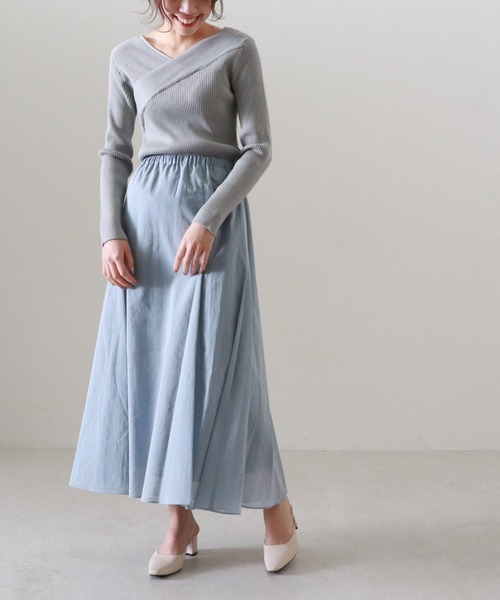 Cheek（チーク）の「カシュクールリブニット（ニット/セーター・レディース・キャメル/アイボリー/グレー・MEDIUM）」の16枚目の写真