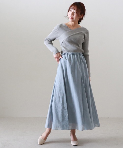 Cheek（チーク）の「カシュクールリブニット（ニット/セーター・レディース・キャメル/アイボリー/グレー・MEDIUM）」の18枚目の写真