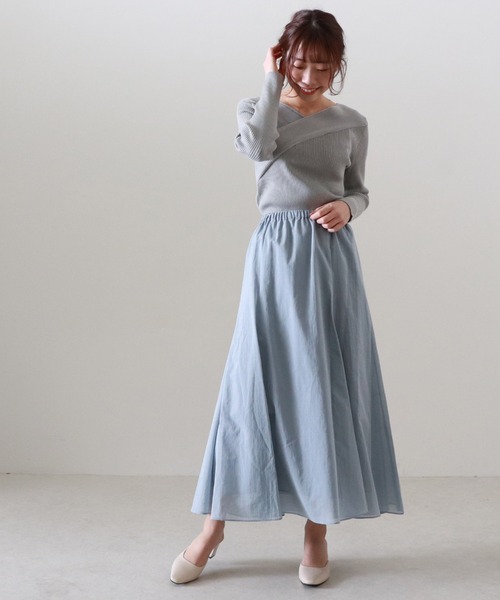 Cheek（チーク）の「カシュクールリブニット（ニット/セーター・レディース・キャメル/アイボリー/グレー・MEDIUM）」の21枚目の写真