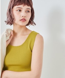 スクエアネック　ニットタンク