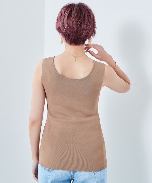 cepo(セポ)の「スクエアネック ニットタンク(タンクトップ・レディース・ライム/オフホワイト/ブラック/ミント/ベージュ・M)」の7枚目の写真