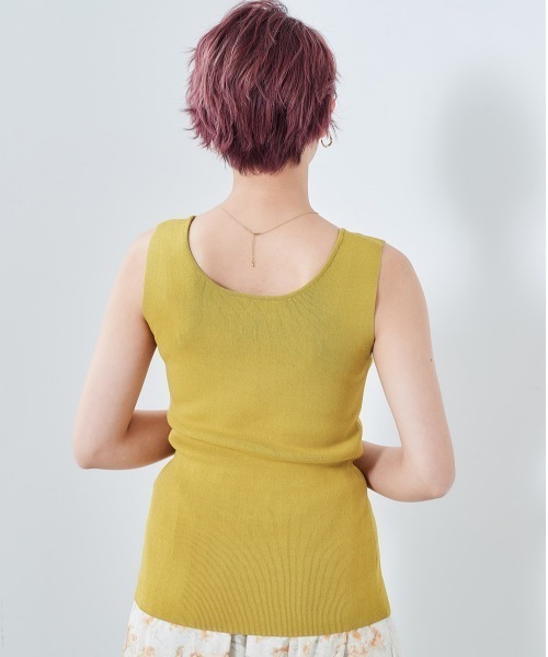 cepo(セポ)の「スクエアネック ニットタンク(タンクトップ・レディース・ライム/オフホワイト/ブラック/ミント/ベージュ・M)」の12枚目の写真