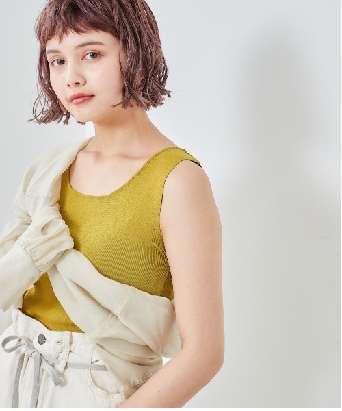 cepo(セポ)の「スクエアネック ニットタンク(タンクトップ・レディース・ライム/オフホワイト/ブラック/ミント/ベージュ・M)」の14枚目の写真