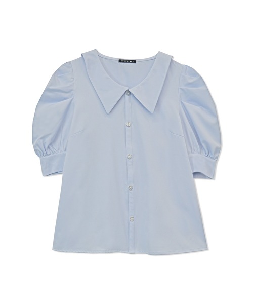 ANDGEEBEE（アンジービー）の「フロントボタンパワショルシャツ（シャツ/ブラウス・レディース・ホワイト/ライトブルー・MEDIUM）」の13枚目の写真