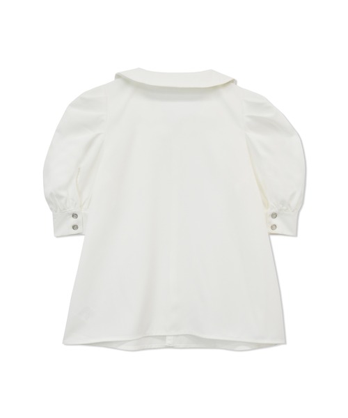 ANDGEEBEE（アンジービー）の「フロントボタンパワショルシャツ（シャツ/ブラウス・レディース・ホワイト/ライトブルー・MEDIUM）」の16枚目の写真