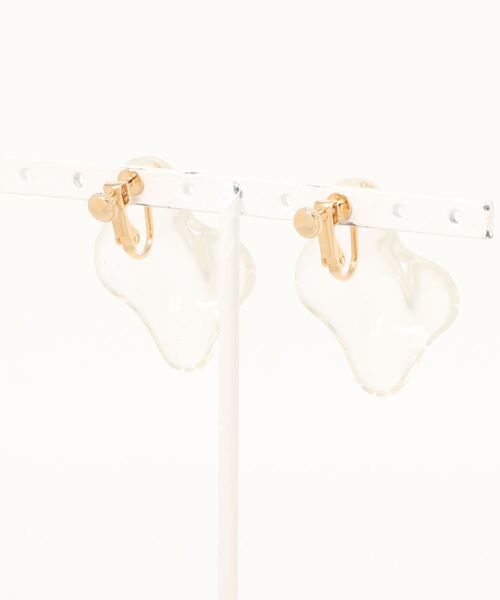 natural couture（ナチュラルクチュール）の「クリアデザインイヤリング（イヤリング・レディース・ブラウン/クリア・FREE）」の3枚目の写真