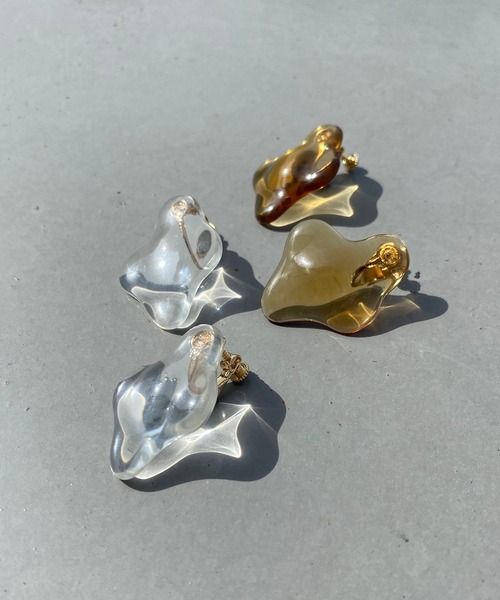 natural couture（ナチュラルクチュール）の「クリアデザインイヤリング（イヤリング・レディース・ブラウン/クリア・FREE）」の11枚目の写真