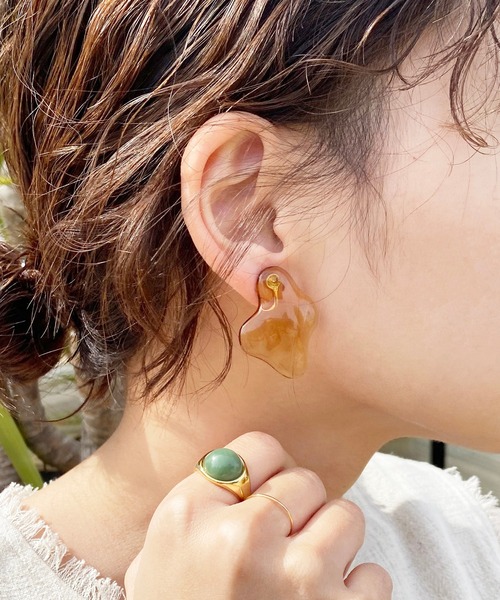 natural couture（ナチュラルクチュール）の「クリアデザインイヤリング（イヤリング・レディース・ブラウン/クリア・FREE）」の13枚目の写真