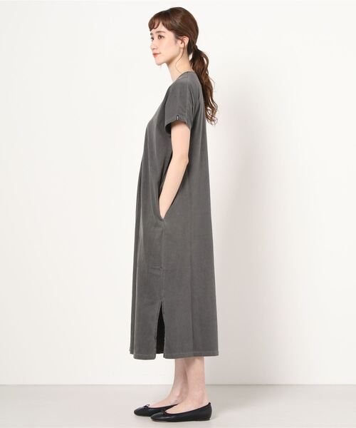MANASTASH（マナスタッシュ）の「MANASTASH/マナスタッシュ　W-s PIGMENT SKIPPER DRESS（ワンピース・レディース・ライトブルー/サンドベージュ/ブラック・MEDIUM）」の4枚目の写真