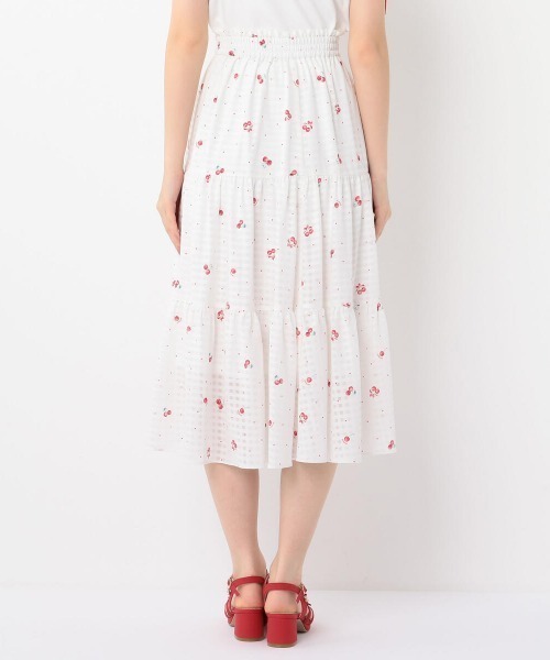 LODISPOTTO（ロディスポット）の「ギンガムチェリーティアードスカート（スカート・レディース・ホワイト/ブラック・MEDIUM）」の3枚目の写真