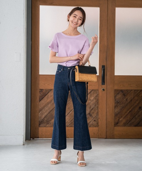 Andemiu(アンデミュウ)の「【顔診断CURVE】ソデフリルニット937949(ニット/セーター・レディース・ブラック/オフホワイト/ライトグリーン/ラベンダー・FREE)」の10枚目の写真