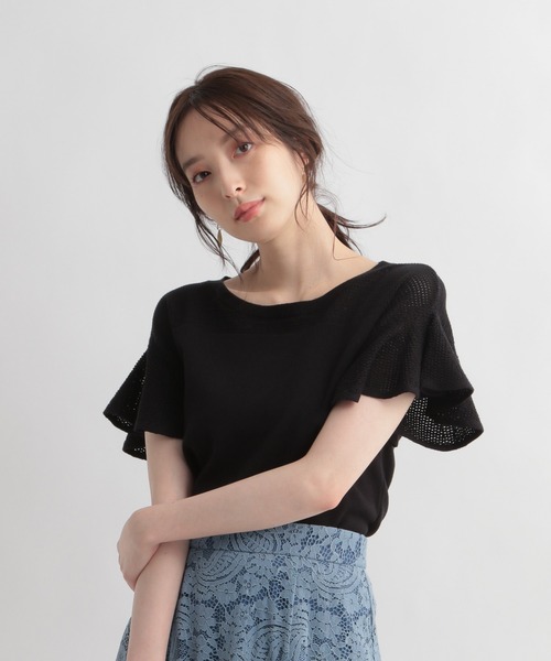 Andemiu(アンデミュウ)の「【顔診断CURVE】ソデフリルニット937949(ニット/セーター・レディース・ブラック/オフホワイト/ライトグリーン/ラベンダー・FREE)」の16枚目の写真