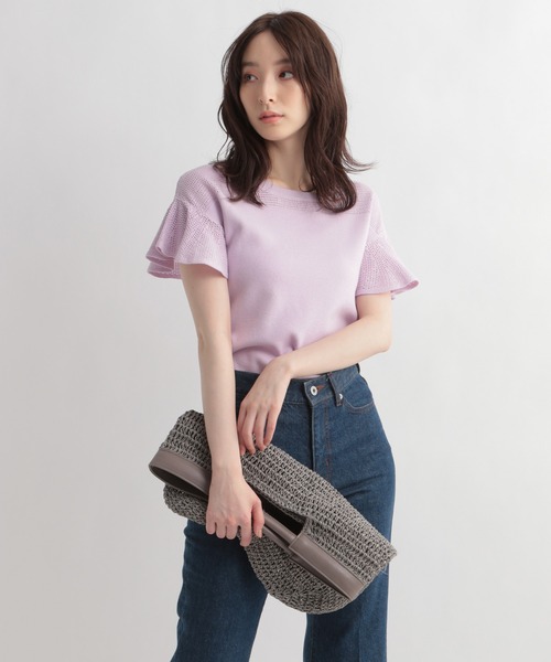 Andemiu(アンデミュウ)の「【顔診断CURVE】ソデフリルニット937949(ニット/セーター・レディース・ブラック/オフホワイト/ライトグリーン/ラベンダー・FREE)」の17枚目の写真