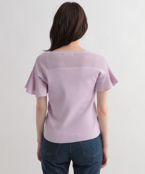 Andemiu(アンデミュウ)の「【顔診断CURVE】ソデフリルニット937949(ニット/セーター・レディース・ブラック/オフホワイト/ライトグリーン/ラベンダー・FREE)」の13枚目の写真