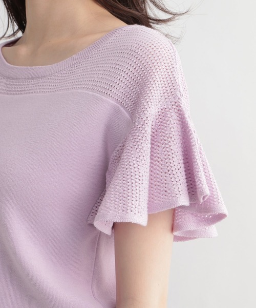 Andemiu(アンデミュウ)の「【顔診断CURVE】ソデフリルニット937949(ニット/セーター・レディース・ブラック/オフホワイト/ライトグリーン/ラベンダー・FREE)」の9枚目の写真