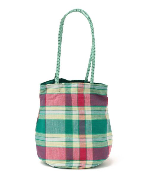 The Bagmati(ザバグマティ)の「【SHIPS any別注】The Bagmati:チェック マルシェバッグ(トートバッグ・レディース・ピンク系その他/ライトグリーン/ブルー・ONE SIZE)」の2枚目の写真