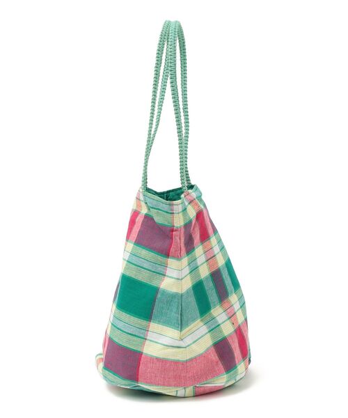 The Bagmati(ザバグマティ)の「【SHIPS any別注】The Bagmati:チェック マルシェバッグ(トートバッグ・レディース・ピンク系その他/ライトグリーン/ブルー・ONE SIZE)」の4枚目の写真
