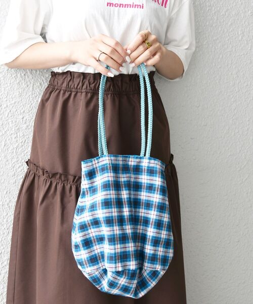 The Bagmati(ザバグマティ)の「【SHIPS any別注】The Bagmati:チェック マルシェバッグ(トートバッグ・レディース・ピンク系その他/ライトグリーン/ブルー・ONE SIZE)」の15枚目の写真