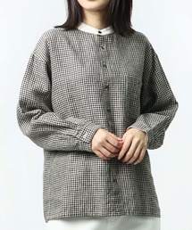 【 HEAVENLY / ヘヴンリー 】 リネンバンドカラーブラウス シャツ Linen Cleric BandCollar Shirt 2147082