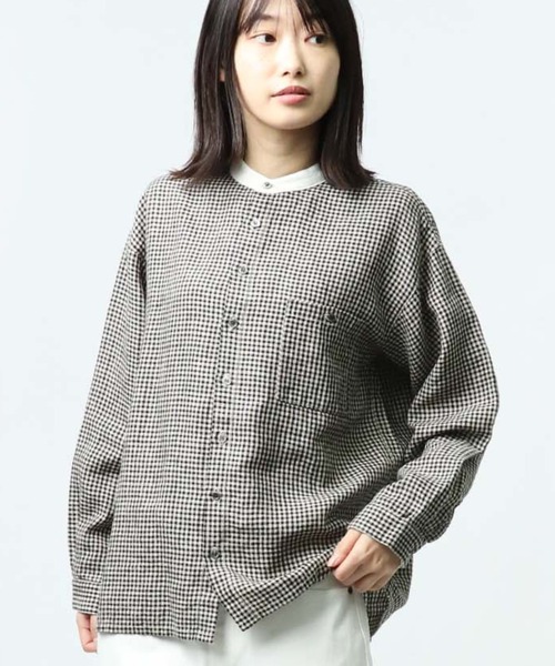 salle de bal（サルデバル）の「【 HEAVENLY / ヘヴンリー 】 リネンバンドカラーブラウス シャツ Linen Cleric BandCollar Shirt 2147082（シャツ/ブラウス・レディース・その他1・FREE）」の4枚目の写真